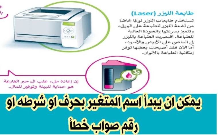 يمكن ان يبدأ اسم المتغير بحرف او شرطه او رقم صواب خطأ