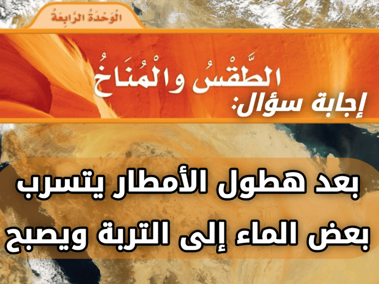 بعد هطول الأمطار يتسرب بعض الماء إلى التربة ويصبح