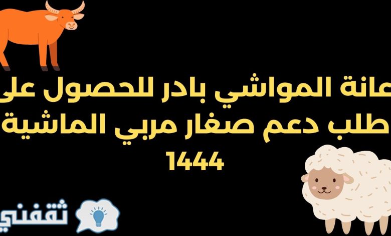 اعانة المواشي بادر للحصول على طلب دعم صغار مربي الماشية 1444 1 1